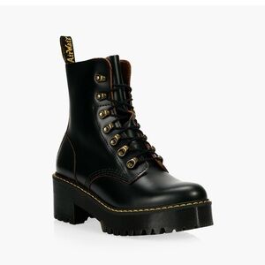 DOC MARTEN Leona Leather Heeled Boots Size 10 NWOB NEW